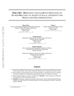 MiranDa: Mimicking the Learning Processes of Human Doctors to Achieve
  Causal Inference for Medication Recommendation