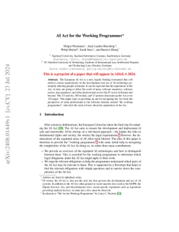 AI Act for the Working Programmer