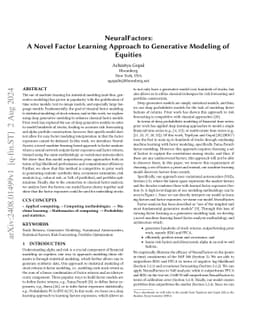 NeuralFactors: A Novel Factor Learning Approach to Generative Modeling
  of Equities