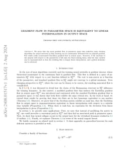 Gradient flow in parameter space is equivalent to linear interpolation
  in output space