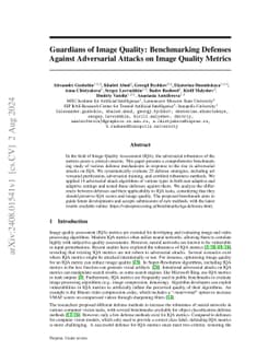 Guardians of Image Quality: Benchmarking Defenses Against Adversarial
  Attacks on Image Quality Metrics