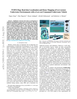 TURTLMap: Real-time Localization and Dense Mapping of Low-texture
  Underwater Environments with a Low-cost Unmanned Underwater Vehicle