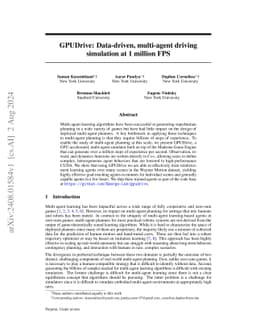 GPUDrive: Data-driven, multi-agent driving simulation at 1 million FPS