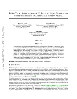 JambaTalk: Speech-Driven 3D Talking Head Generation Based on Hybrid
  Transformer-Mamba Language Model