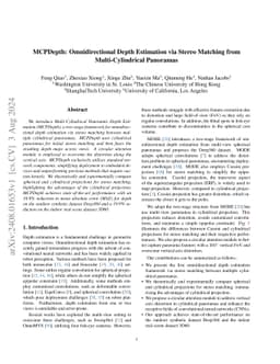 MCPDepth: Omnidirectional Depth Estimation via Stereo Matching from
  Multi-Cylindrical Panoramas