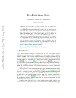 Deep Patch Visual SLAM
