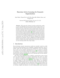 Bayesian Active Learning for Semantic Segmentation