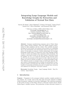 Integrating Large Language Models and Knowledge Graphs for Extraction
  and Validation of Textual Test Data