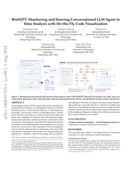 WaitGPT: Monitoring and Steering Conversational LLM Agent in Data
  Analysis with On-the-Fly Code Visualization