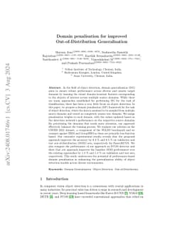 Domain penalisation for improved Out-of-Distribution Generalisation