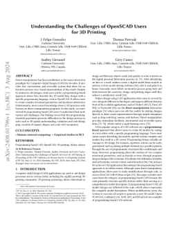 Understanding the Challenges of OpenSCAD Users for 3D Printing