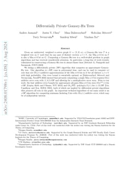 Differentially Private Gomory-Hu Trees