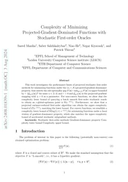Complexity of Minimizing Projected-Gradient-Dominated Functions with
  Stochastic First-order Oracles