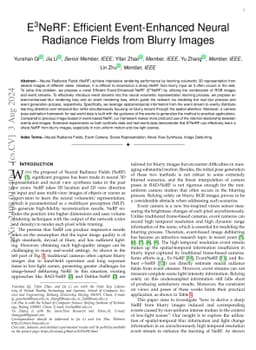 E$^3$NeRF: Efficient Event-Enhanced Neural Radiance Fields from Blurry
  Images