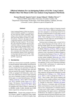 Efficient Solutions For An Intriguing Failure of LLMs: Long Context
  Window Does Not Mean LLMs Can Analyze Long Sequences Flawlessly