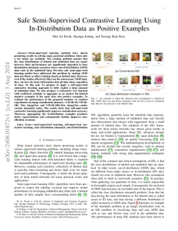 Safe Semi-Supervised Contrastive Learning Using In-Distribution Data as
  Positive Examples