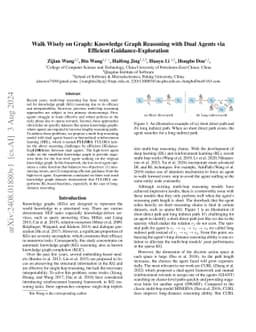 Walk Wisely on Graph: Knowledge Graph Reasoning with Dual Agents via
  Efficient Guidance-Exploration