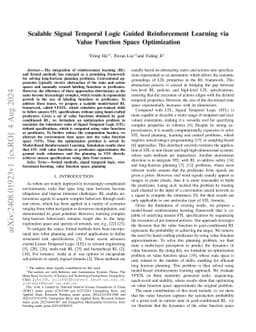 Scalable Signal Temporal Logic Guided Reinforcement Learning via Value
  Function Space Optimization