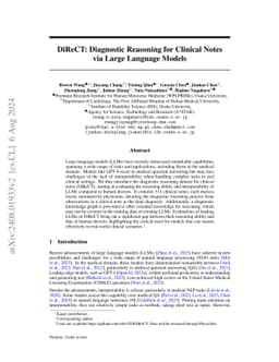 DiReCT: Diagnostic Reasoning for Clinical Notes via Large Language Models