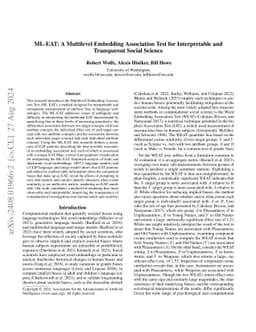 ML-EAT: A Multilevel Embedding Association Test for Interpretable and
  Transparent Social Science