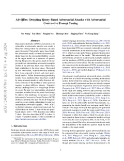 AdvQDet: Detecting Query-Based Adversarial Attacks with Adversarial
  Contrastive Prompt Tuning