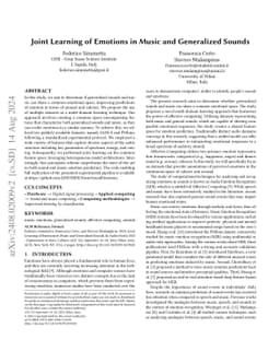 Joint Learning of Emotions in Music and Generalized Sounds