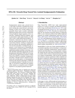 DNA-SE: Towards Deep Neural-Nets Assisted Semiparametric Estimation