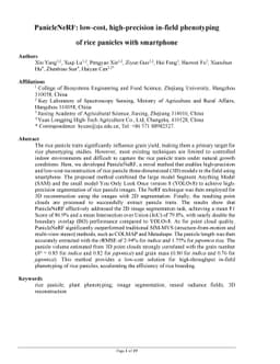 PanicleNeRF: low-cost, high-precision in-field phenotypingof rice
  panicles with smartphone