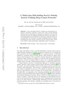 A Multi-class Ride-hailing Service Subsidy System Utilizing Deep Causal
  Networks
