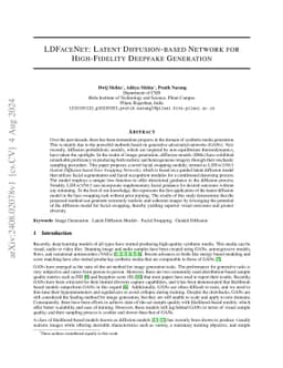LDFaceNet: Latent Diffusion-based Network for High-Fidelity Deepfake
  Generation