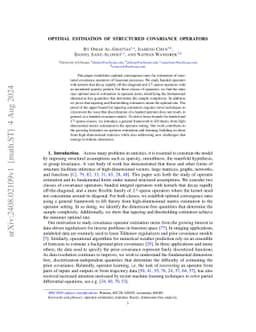 Optimal Estimation of Structured Covariance Operators
