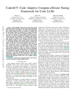 CodeACT: Code Adaptive Compute-efficient Tuning Framework for Code LLMs