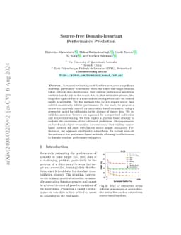 Source-Free Domain-Invariant Performance Prediction