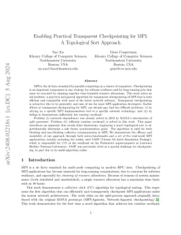 Enabling Practical Transparent Checkpointing for MPI: A Topological Sort
  Approach