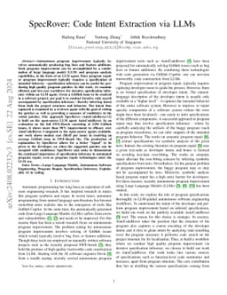 SpecRover: Code Intent Extraction via LLMs