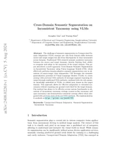 Cross-Domain Semantic Segmentation on Inconsistent Taxonomy using VLMs