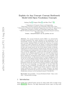 Explain via Any Concept: Concept Bottleneck Model with Open Vocabulary
  Concepts