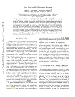 Spin glass model of in-context learning