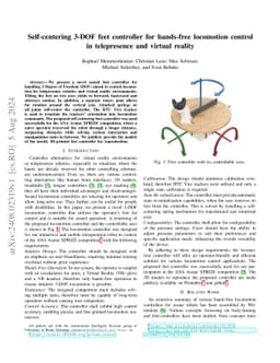 Self-centering 3-DoF feet controller for hands-free locomotion control
  in telepresence and virtual reality