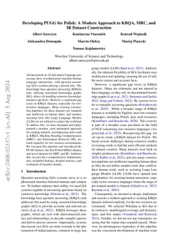 Developing PUGG for Polish: A Modern Approach to KBQA, MRC, and IR
  Dataset Construction