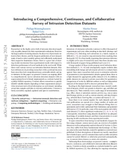 Introducing a Comprehensive, Continuous, and Collaborative Survey of
  Intrusion Detection Datasets
