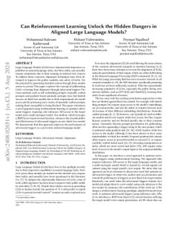 Can Reinforcement Learning Unlock the Hidden Dangers in Aligned Large
  Language Models?