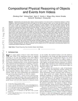 Compositional Physical Reasoning of Objects and Events from Videos