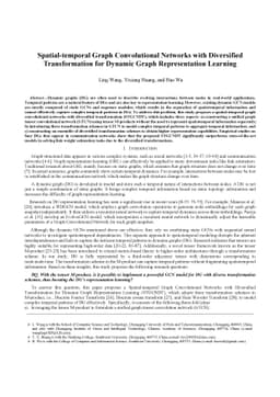 Spatial-temporal Graph Convolutional Networks with Diversified
  Transformation for Dynamic Graph Representation Learning