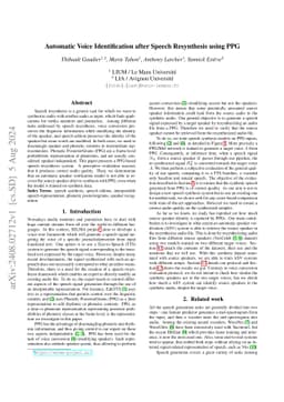 Automatic Voice Identification after Speech Resynthesis using PPG