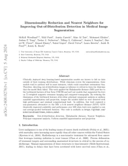 Dimensionality Reduction and Nearest Neighbors for Improving
  Out-of-Distribution Detection in Medical Image Segmentation