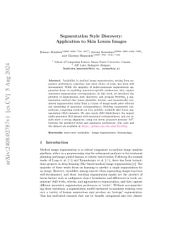 Segmentation Style Discovery: Application to Skin Lesion Images