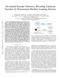 Pre-trained Encoder Inference: Revealing Upstream Encoders In Downstream
  Machine Learning Services