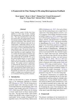 A Framework for Fine-Tuning LLMs using Heterogeneous Feedback