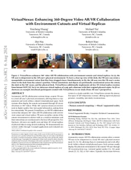 VirtualNexus: Enhancing 360-Degree Video AR/VR Collaboration with
  Environment Cutouts and Virtual Replicas
